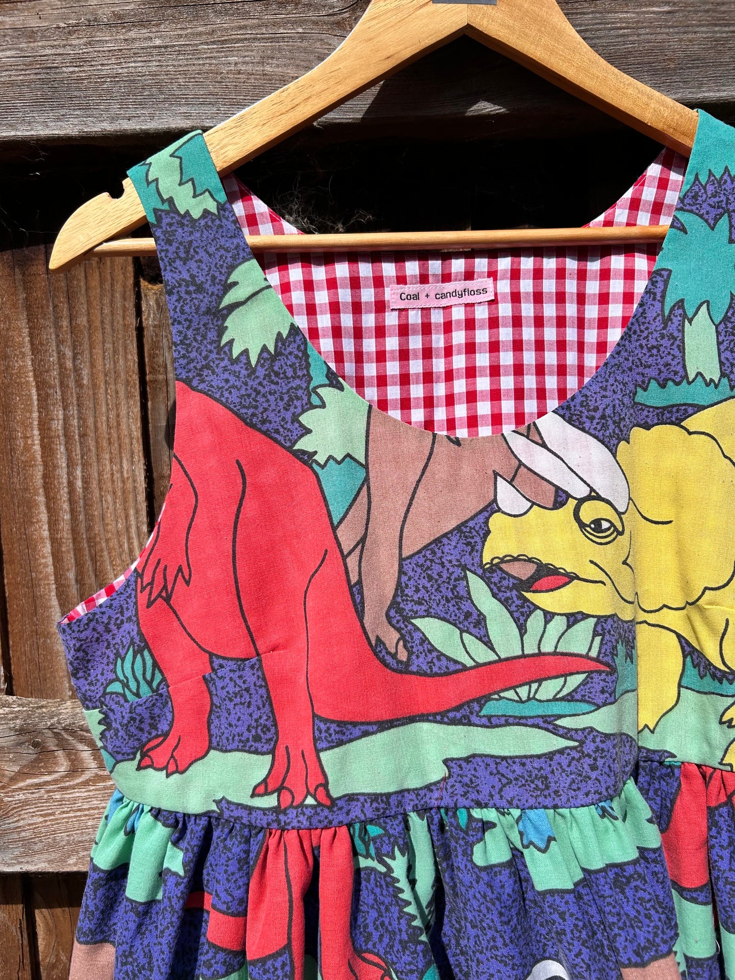 Dino pinafore dress SIZE 10-14