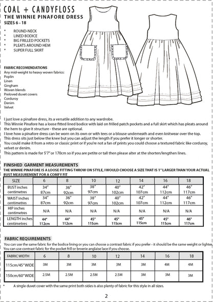The WINNIE pinafore dress size 6-18 PDF digital download