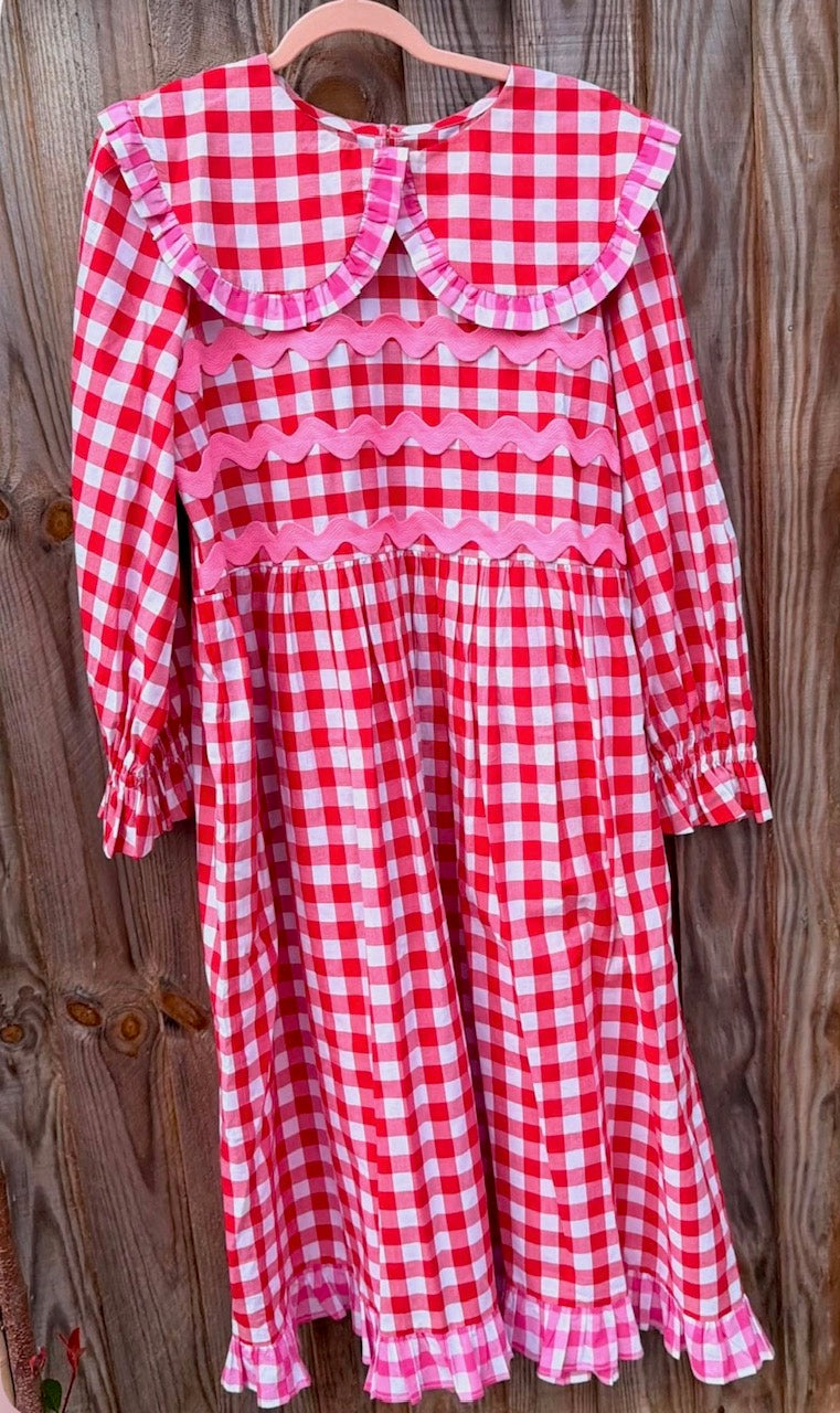 Cynthia red gingham dress SIZE 16