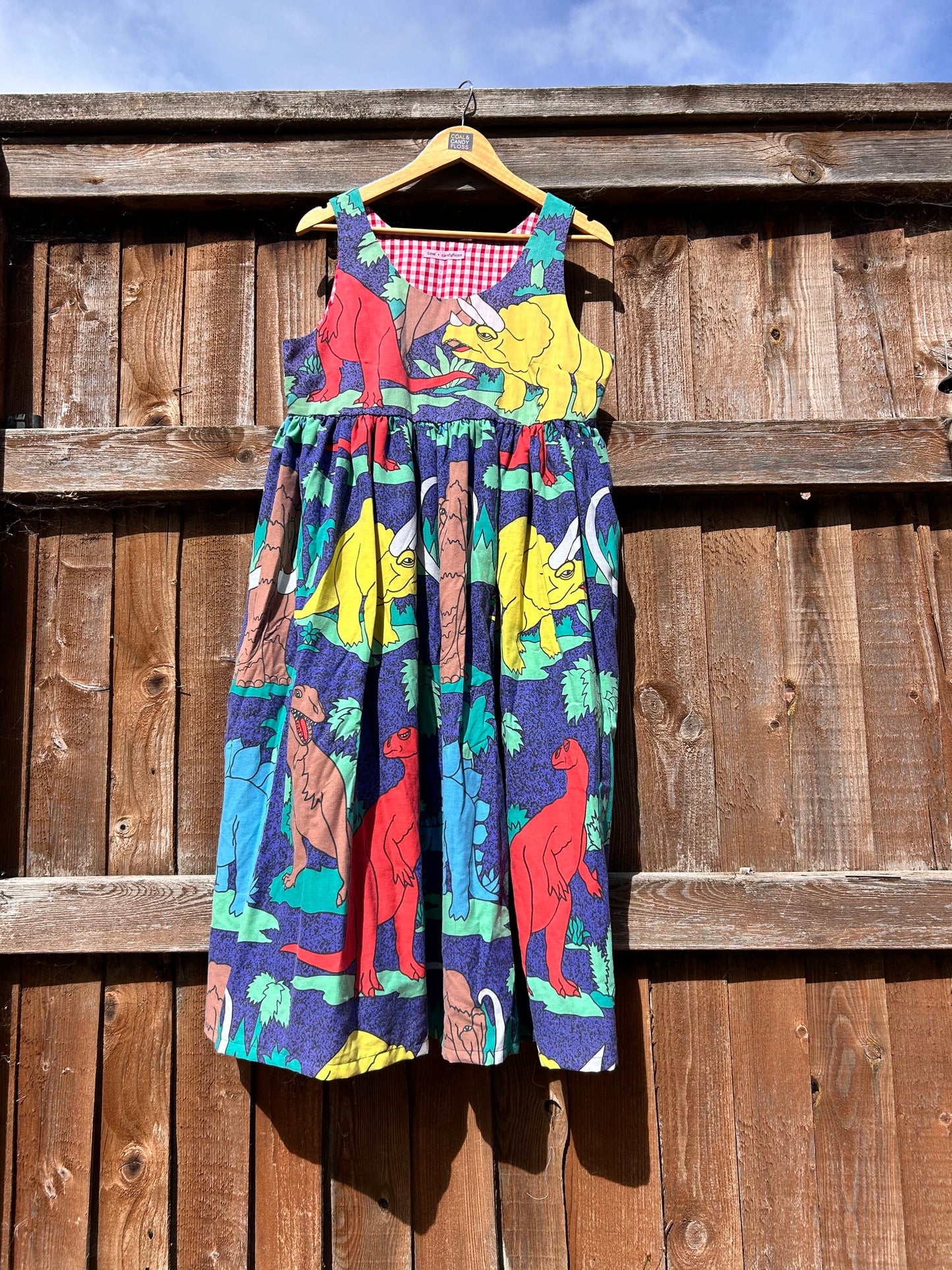 Dino pinafore dress SIZE 10-14