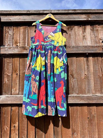 Dino pinafore dress SIZE 10-14