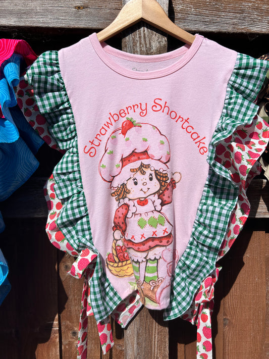 Strawberry Shortcake frilled Tabard Top - Size 6/8/10/12