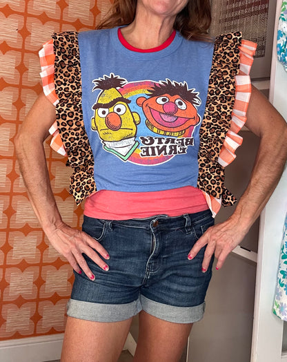 Bert and Ernie frilled Tabard Top - Size 6/8/10/12