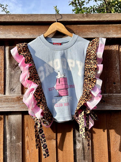 Snoopy Frilled Tabard top SIZE 10/12/14