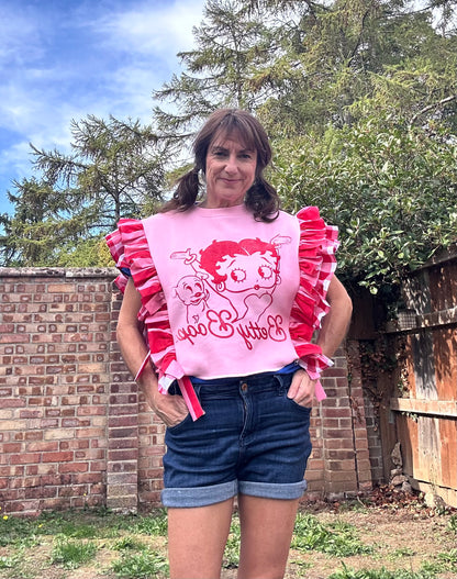 Betty Boop Frilled Tabard top SIZE 14/16/18
