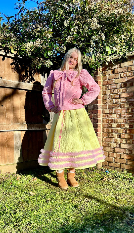 SUPER SALE vintage quilted Billie bow top SIZE 10-12