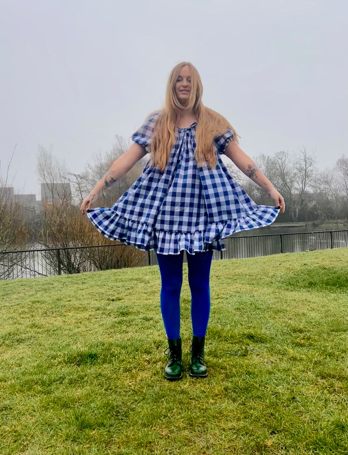 The Fifi 2 piece set - blue gingham SIZE 10-14