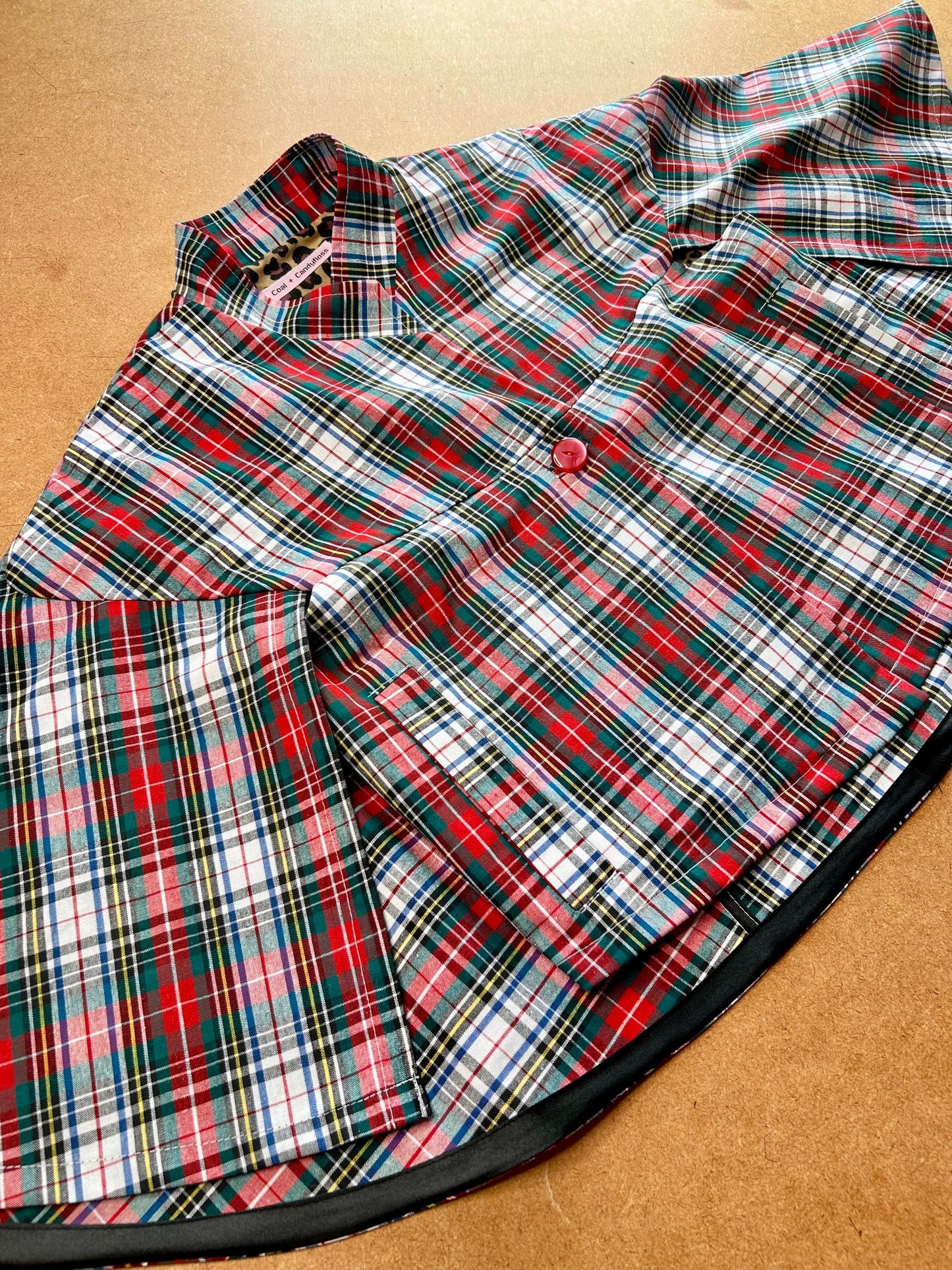 The Chrissie Cape - Plaid and leopard mix