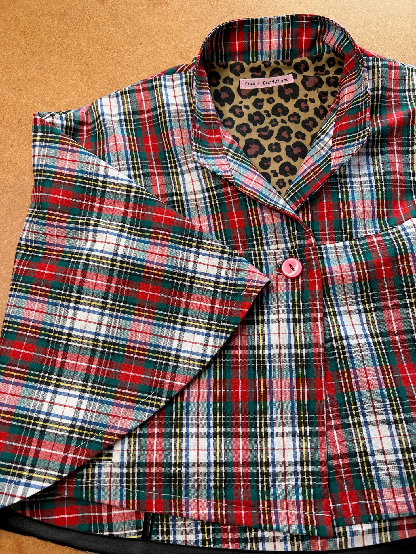 The Chrissie Cape - Plaid and leopard mix