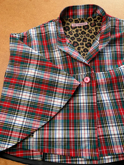 The Chrissie Cape - Plaid and leopard mix