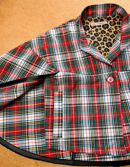 The Chrissie Cape - Plaid and leopard mix