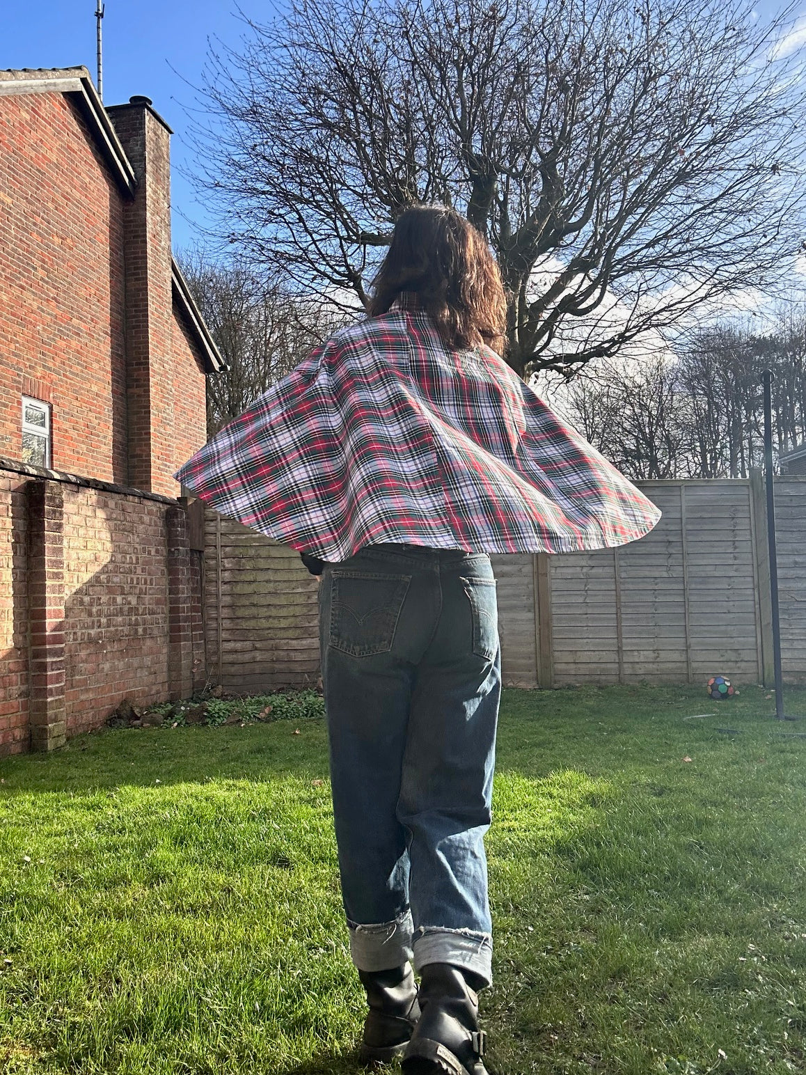 The Chrissie Cape - Plaid and leopard mix