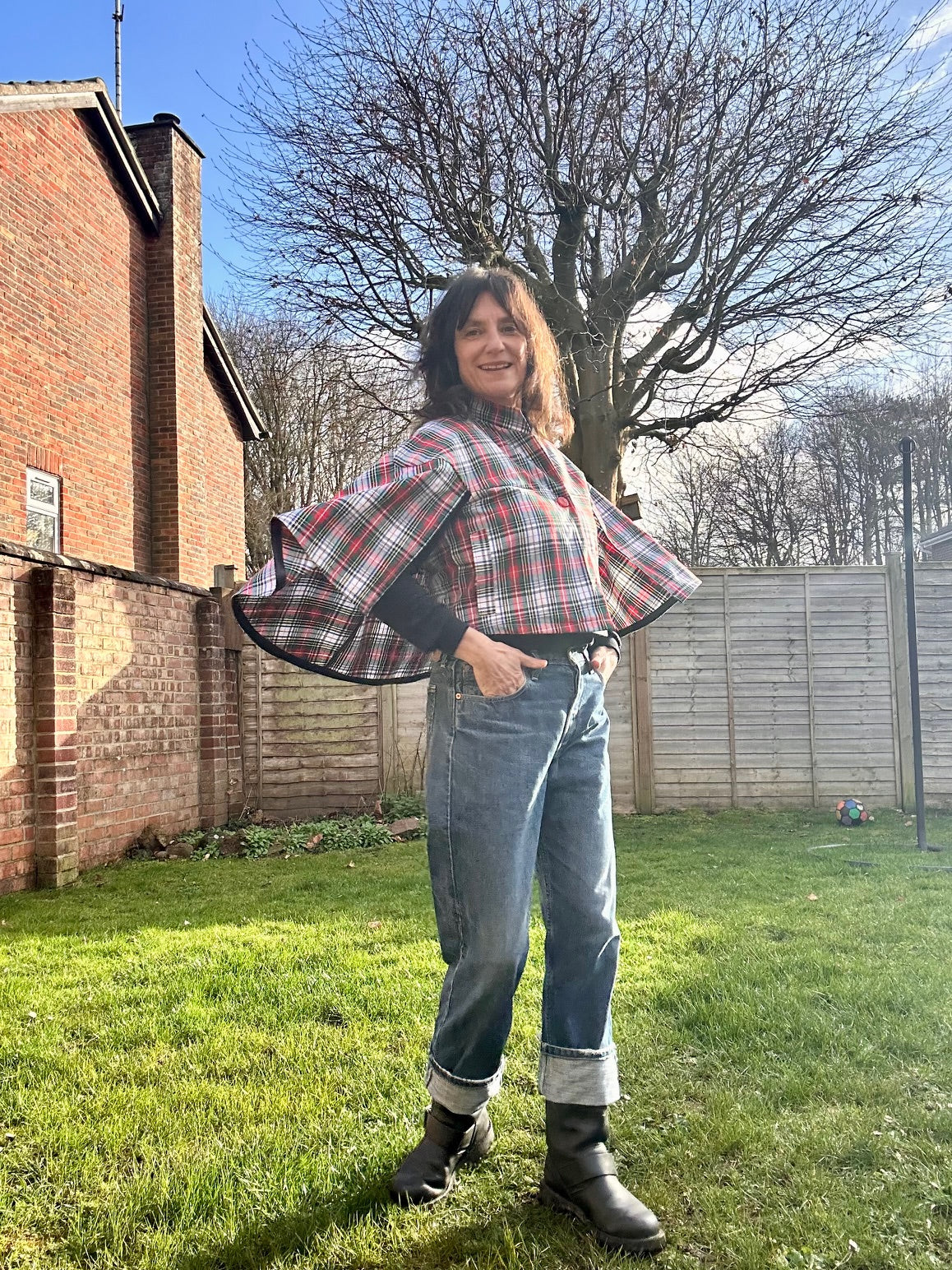 The Chrissie Cape - Plaid and leopard mix