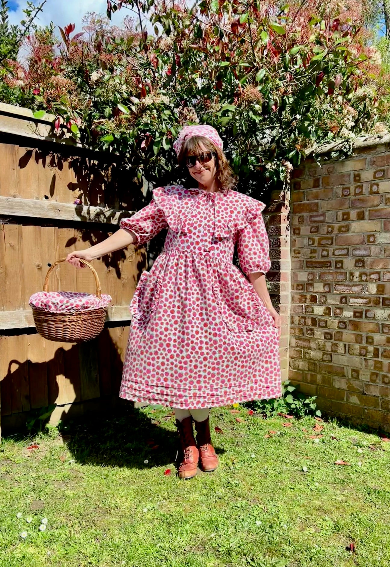 The Raspberry Winnie pinafore dress Size 12/14