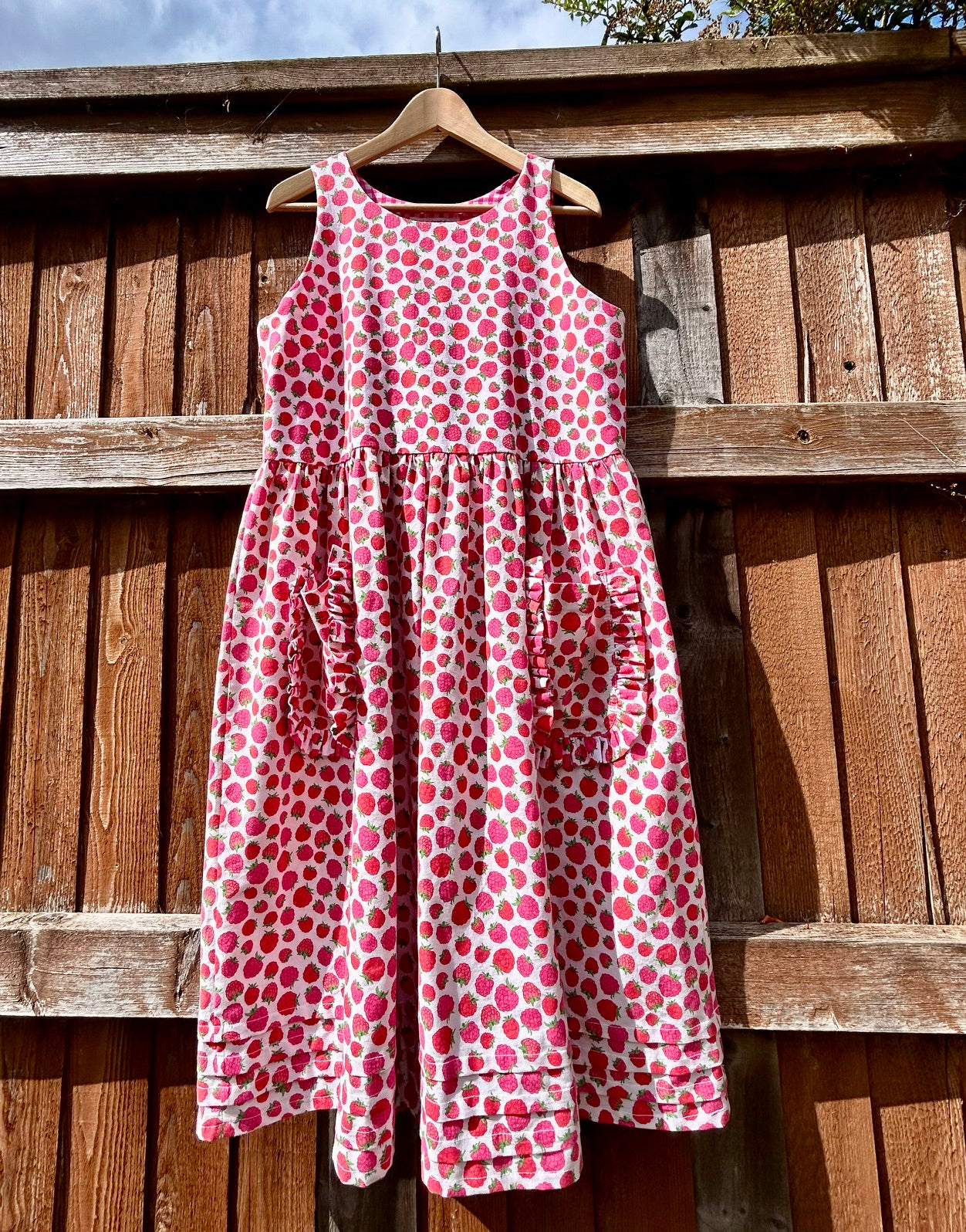 The Raspberry Winnie pinafore dress Size 12/14