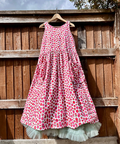 The Raspberry Winnie pinafore dress Size 12/14