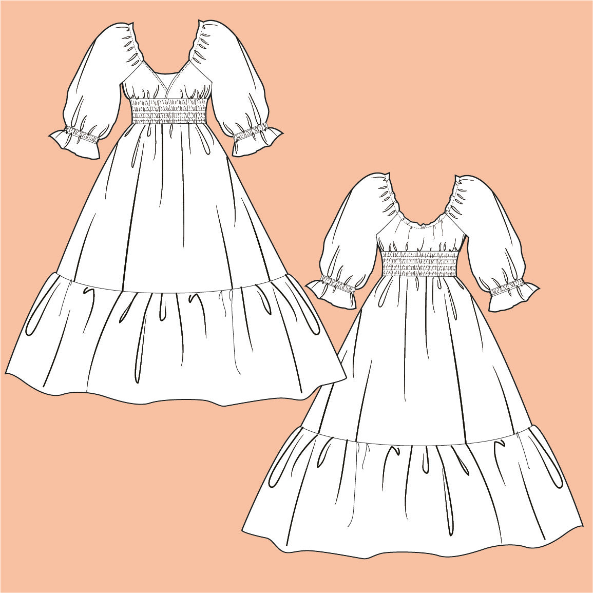 The Mia dress - with 3/4 sleeves