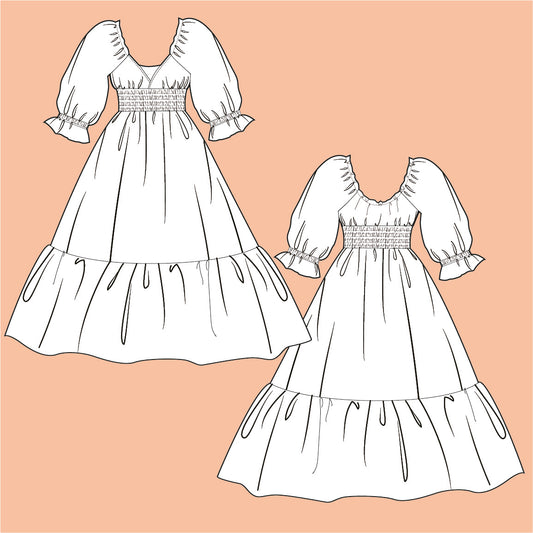The Mia dress - with 3/4 sleeves
